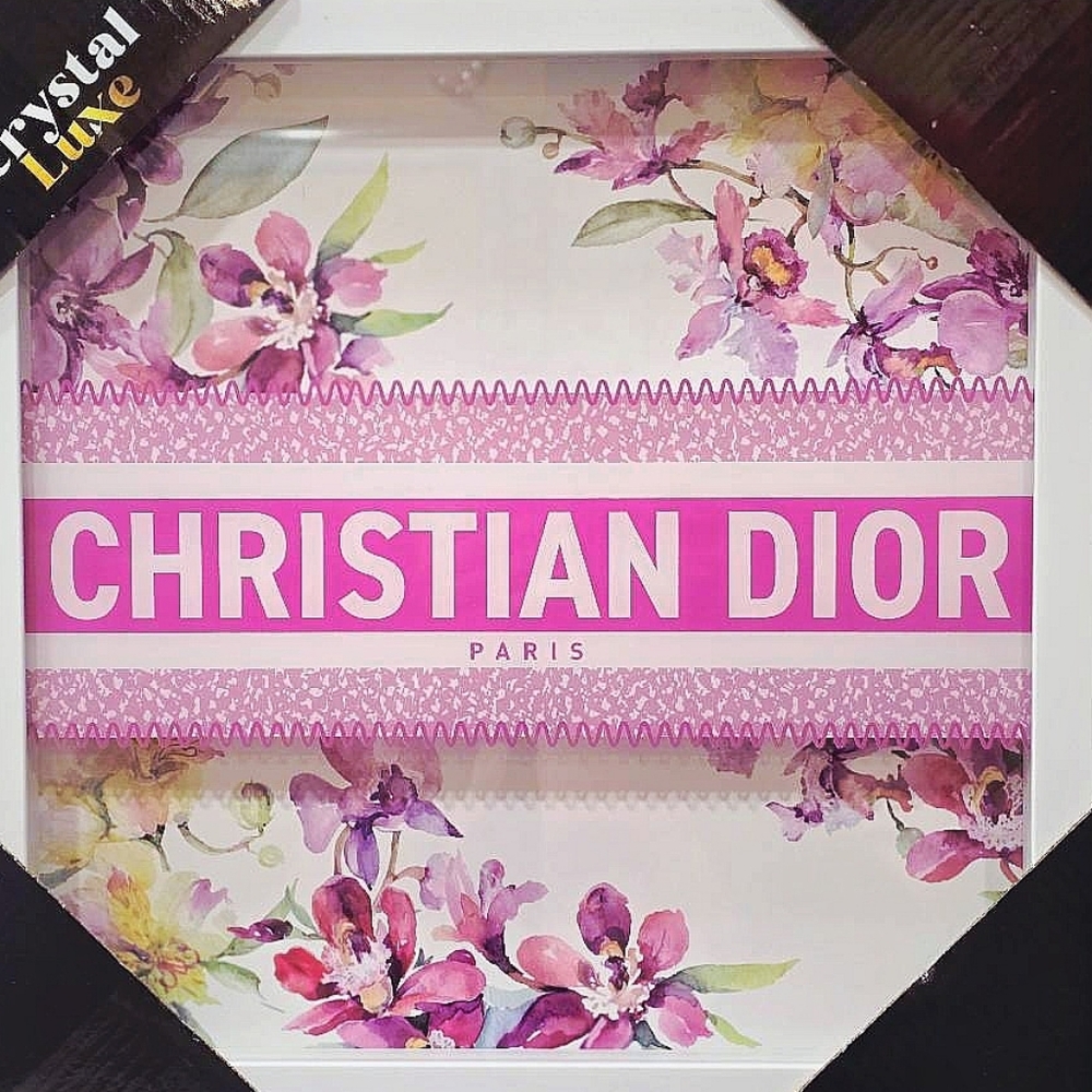 Crystal Luxe Christian Dior Paris Floral Framed Wall Decor - Picture 2 of 6